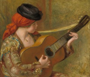 Młoda Hiszpanka z gitarą autorstwa Auguste Renoir