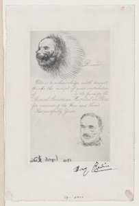 Potwierdzenie wpłaty do Specjalnego Szpitala Amerykańskiego w Paryżu za Rany Twarzy i ..., 1916. autorstwa Auguste Rodin
