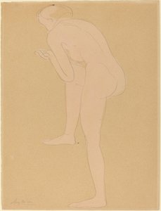 Figura pochylona do przodu z uniesionym prawym kolanem autorstwa Auguste Rodin