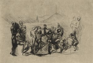 La Ronde, c.1883 (sucha igła) autorstwa Auguste Rodin