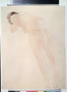 „Nu” (Nude) Leżąca naga kobieta. Akwarela Auguste Rodina (1840-1917) 1900-1908 Muzeum Puszkina, Moskwa autorstwa Auguste Rodin