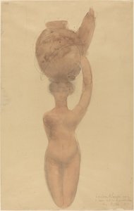 Naga kobieta niosąca wazon na głowie autorstwa Auguste Rodin