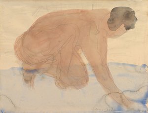 Naga postać na rękach i kolanach, 1900-1910. autorstwa Auguste Rodin