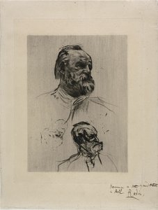 Portret Victora Hugo, widok w trzech czwartych autorstwa Auguste Rodin