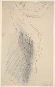 Stojąca naga kobieta z podniesionymi rękami autorstwa Auguste Rodin
