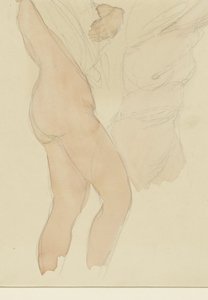 Arkusz do nauki z dwiema kobietami zdejmującymi koszule autorstwa Auguste Rodin