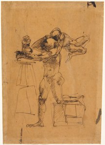 Geniusz rzeźbiarza, c. 1880-1883. autorstwa Auguste Rodin