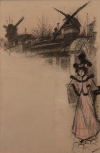 Studium Moulin de la Galette, 1896. autorstwa Auguste Roedel