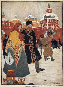 Francja, Paryż, widok na Plac Czerwony w Moskwie, ilustracja A. Salzmanna autorstwa Auguste Salzmann