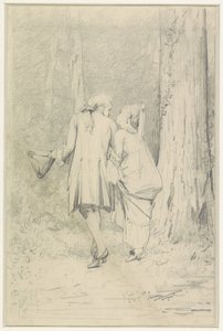 Para piesza w lesie autorstwa Auguste Serrure