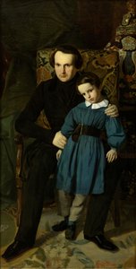 Portret Victora Hugo 1802-1885 z synem, 1836.