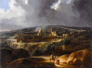 Jerozolima widziana z góry Jozafat autorstwa Auguste de Forbin