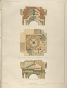 Szczegół konstrukcji dzwonnicy Od: Budowa katedry św. Izaaka, 1845