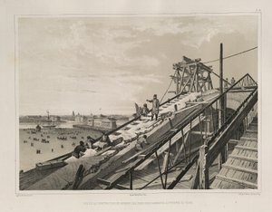 Konstrukcja gzymsu z: Budowa katedry św. Izaaka, 1845 r