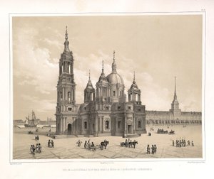 Widok katedry św. Izaaka w czasach Katarzyny II Z: Budowa katedry św. Izaaka, 1845