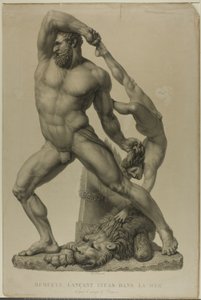 Herkules wrzucający Lichy do morza autorstwa Auguste de Valmont