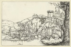 Widok na Pasawę. 1546 autorstwa Augustin Hirschvogel