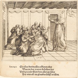 Chrystus ukazuje się apostołom autorstwa Augustin Hirschvogel