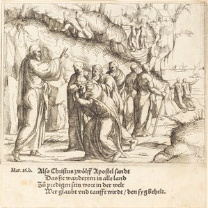 Chrystus oskarża apostołów o ich misję autorstwa Augustin Hirschvogel