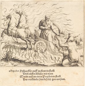 Eliasz zostaje zabrany do nieba, 1547. autorstwa Augustin Hirschvogel