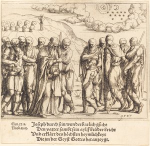 Józef opowiada o swoich snach, 1547. autorstwa Augustin Hirschvogel