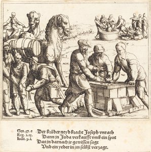 Józef sprzedany Izmaelitom, 1547. autorstwa Augustin Hirschvogel