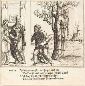 Judasz zwraca trzydzieści srebrników autorstwa Augustin Hirschvogel