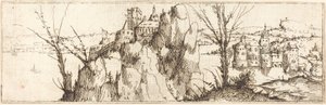 Krajobraz z jeziorem. autorstwa Augustin Hirschvogel