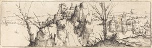 Krajobraz z jeziorem [płyta górna] autorstwa Augustin Hirschvogel