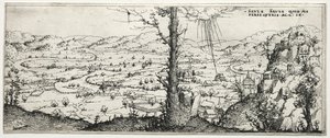 Krajobraz z nawróceniem Saulusa, 1545. autorstwa Augustin Hirschvogel