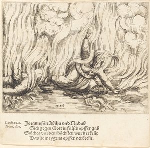 Nadab i Abihu, 1549. autorstwa Augustin Hirschvogel