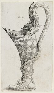 Ozdobny statek w kształcie nogi, 1543 autorstwa Augustin Hirschvogel