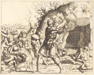 Samson zabija Filistynów. autorstwa Augustin Hirschvogel