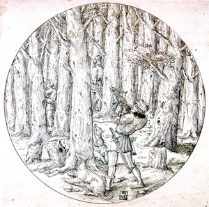 Pościg, c1513-1553 autorstwa Augustin Hirschvogel