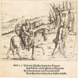 Ucieczka do Egiptu, 1548. autorstwa Augustin Hirschvogel