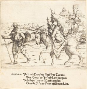 Święta Rodzina powraca z Egiptu, 1549. autorstwa Augustin Hirschvogel