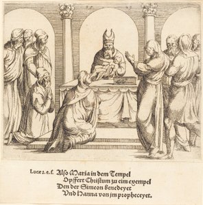 Ofiarowanie w świątyni autorstwa Augustin Hirschvogel