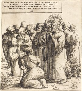 Wskrzeszenie Łazarza autorstwa Augustin Hirschvogel