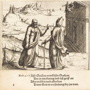 Kuszenie Chrystusa autorstwa Augustin Hirschvogel
