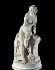 Rzeźba porzucona Psyche autorstwa Augustina Pajou (1730-1809) 1791 Paryż, Luwr