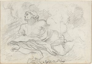 Anioł z Wniebowzięcia [recto] autorstwa Augustin Pajou after Charles Mellin