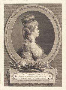 Louise Emilie Baronowa z *** autorstwa Augustin de Saint Aubin