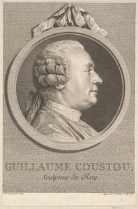 Portret Guillaume Coustou, 1770. autorstwa Augustin de Saint Aubin