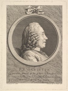 Portret Pierre-Jean Mariette, 1765. autorstwa Augustin de Saint Aubin