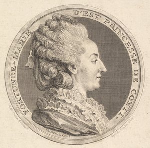 Nadruk medalu portretowego Fortunée-Marie dEst, księżnej Conti, 1781. autorstwa Augustin de Saint Aubin