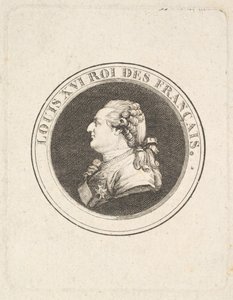 Nadruk medalu portretowego Ludwika XVI, prawdopodobnie 1789-90. autorstwa Augustin de Saint Aubin