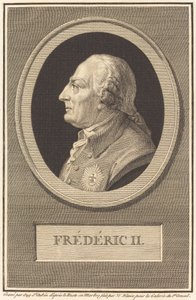 Fryderyk II autorstwa Augustin de Saint Aubin after Barthelemy Blaise