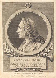 Francois Marie Arouet autorstwa Voltaire autorstwa Augustin de Saint Aubin after Jean Baptiste Lemoyne II