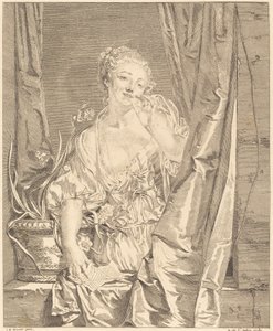 Pocałunek wysłany autorstwa Augustin de Saint Aubin after Jean Baptiste Greuze