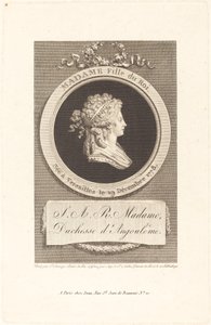 Marie-Thérèse-Charlotte, księżna Angoulême autorstwa Augustin de Saint Aubin after Piat Joseph Sauvage